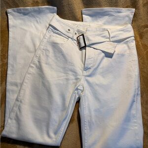 White House Black Market White Skinny Flare Pants